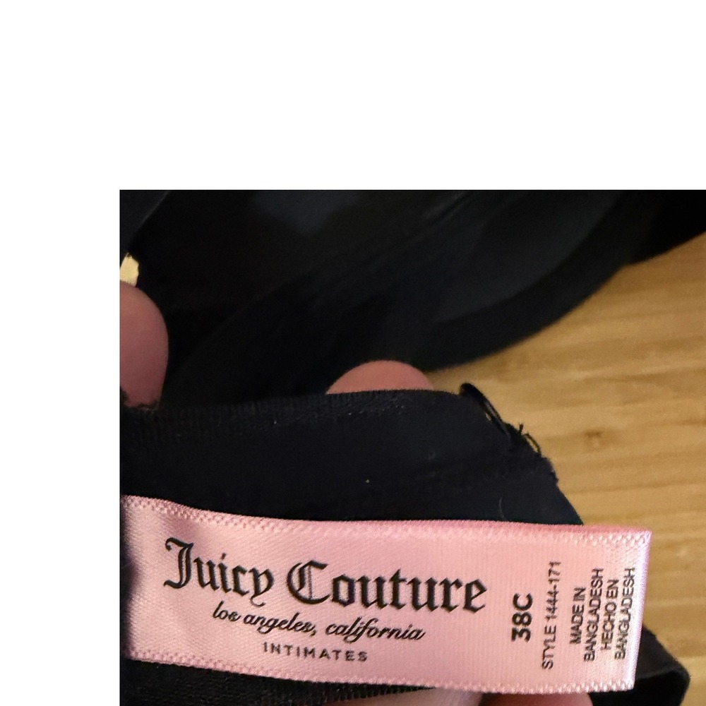 Juicy Couture Intimates Black Padded Underwire T-Shirt Bra 38C Beautiful PushUp - Picture 4 of 4